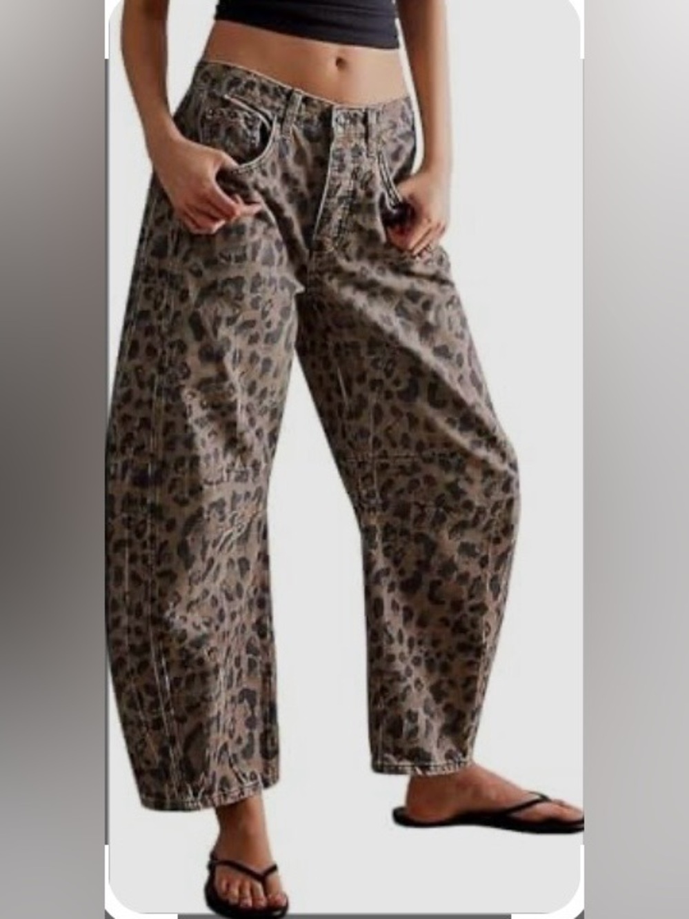 We the free good luck barrel pants in leopard